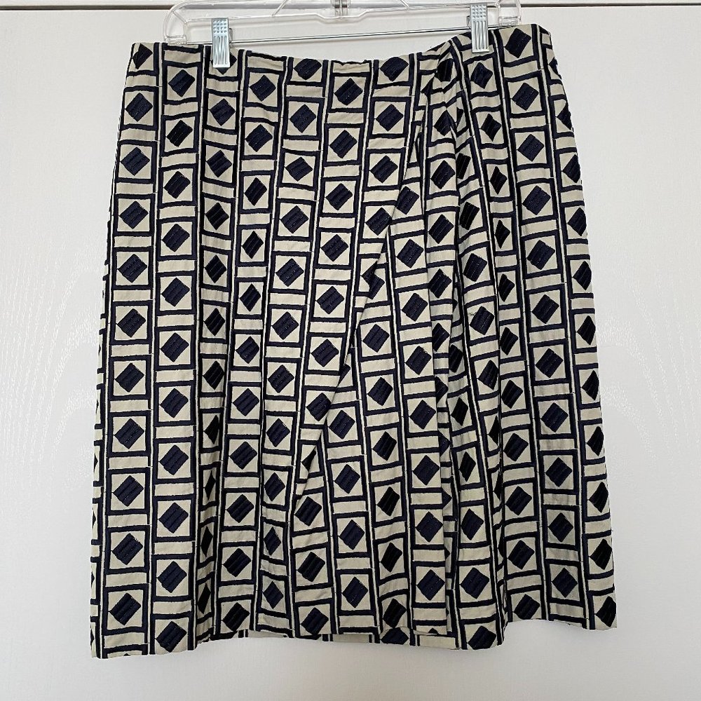 dries van noten print faux wrap skirt